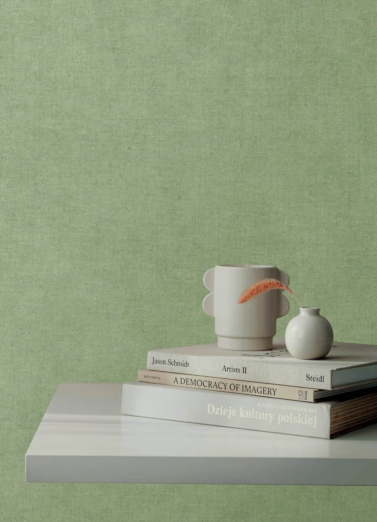 Nuovo Faux Linen Wallpaper - Light Green — Ảnh 3