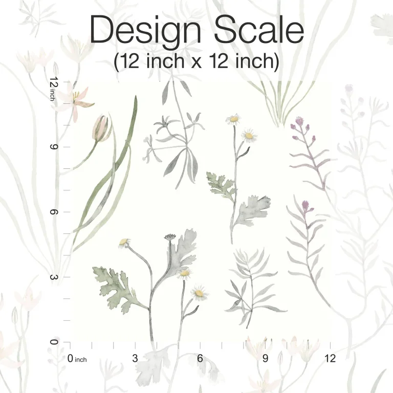 Alpine Botanical Peel and Stick Wallpaper - Lavender — Image 3