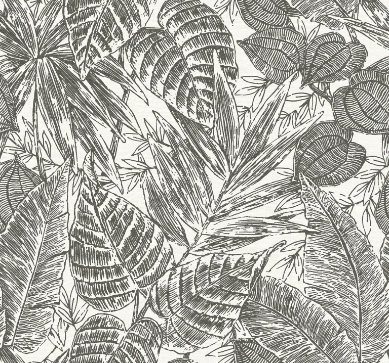 Brentwood Palm Leaves Wallpaper - Black — Ảnh 5