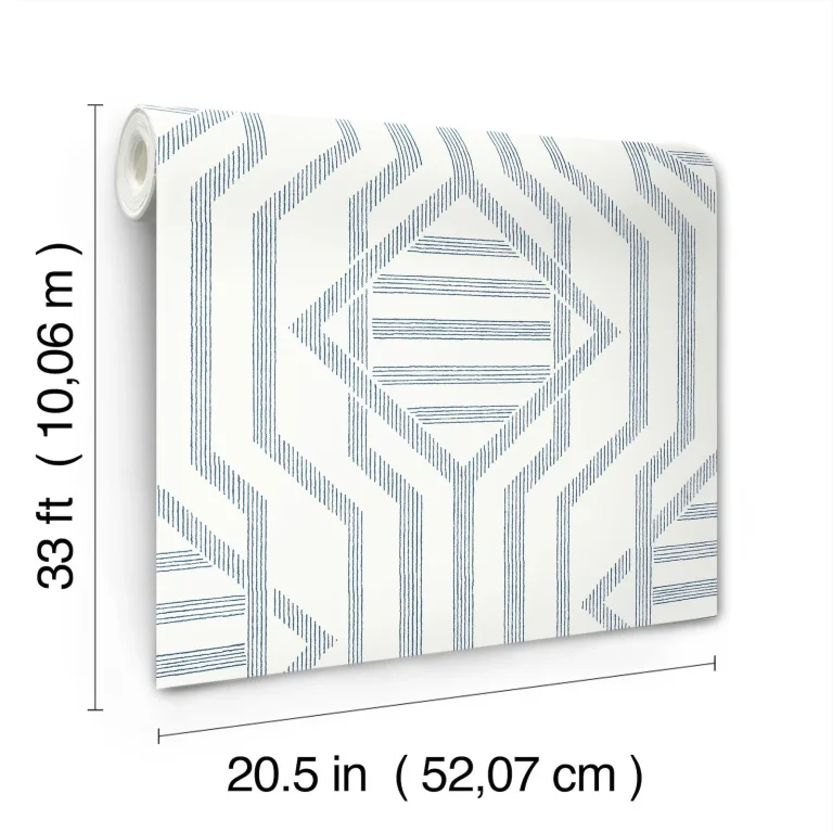 Essex Geometric Wallpaper - Dark Blue — Ảnh 6