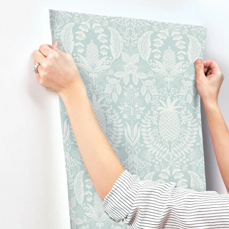 Rifle Paper Co. Pineapple Damask Wallpaper - Light Blue — Ảnh 6