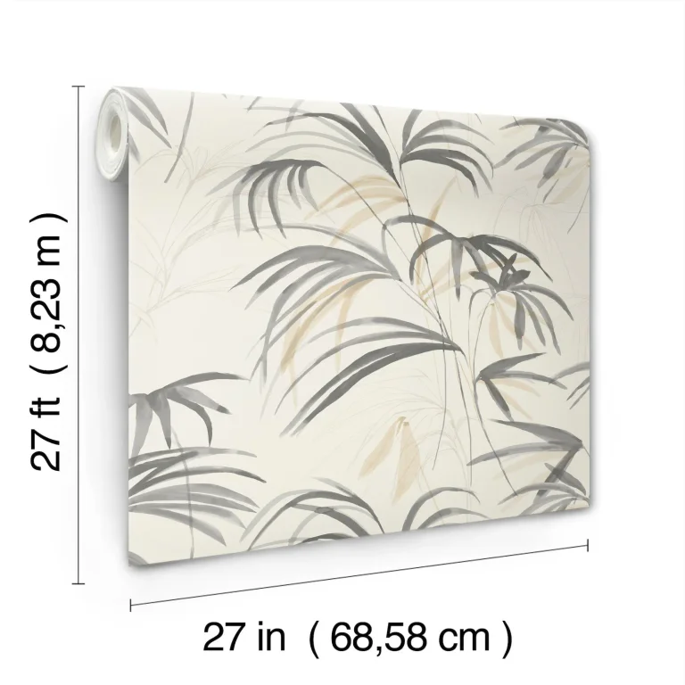Candice Olson Inky Palms Wallpaper - Warm Neutral