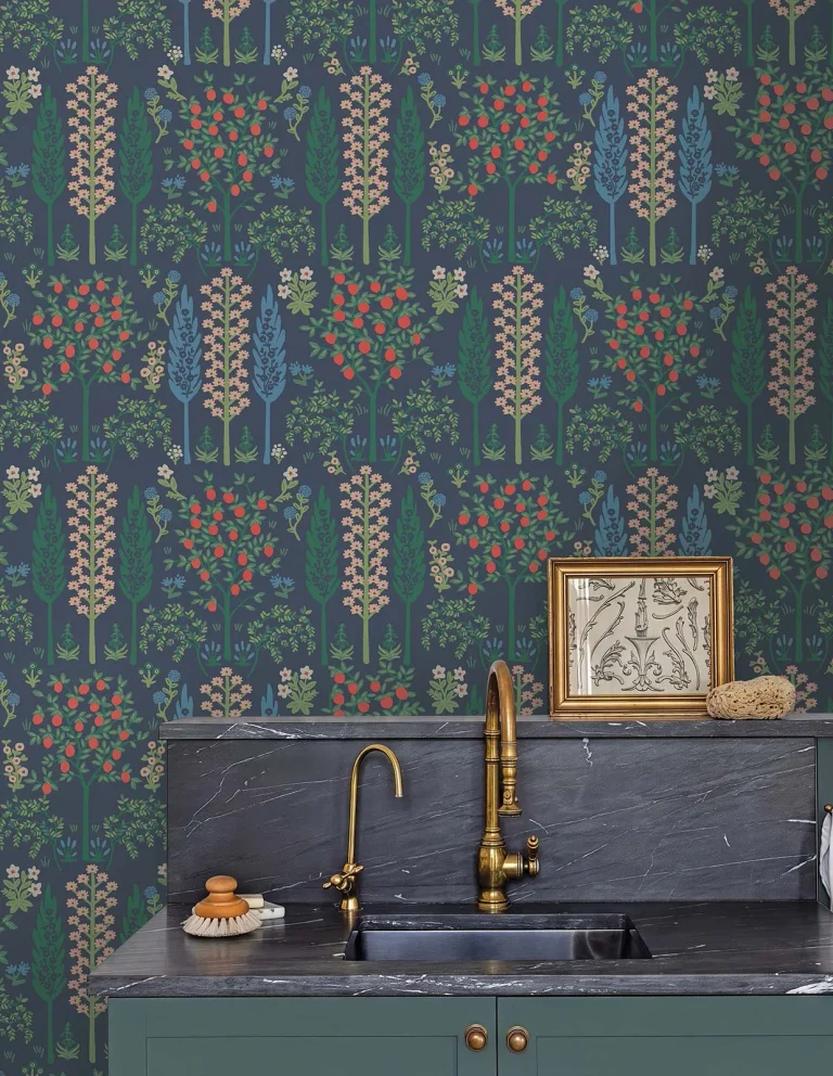 Rifle Paper Co. Fenna Wallpaper - Navy Multi — Ảnh 5