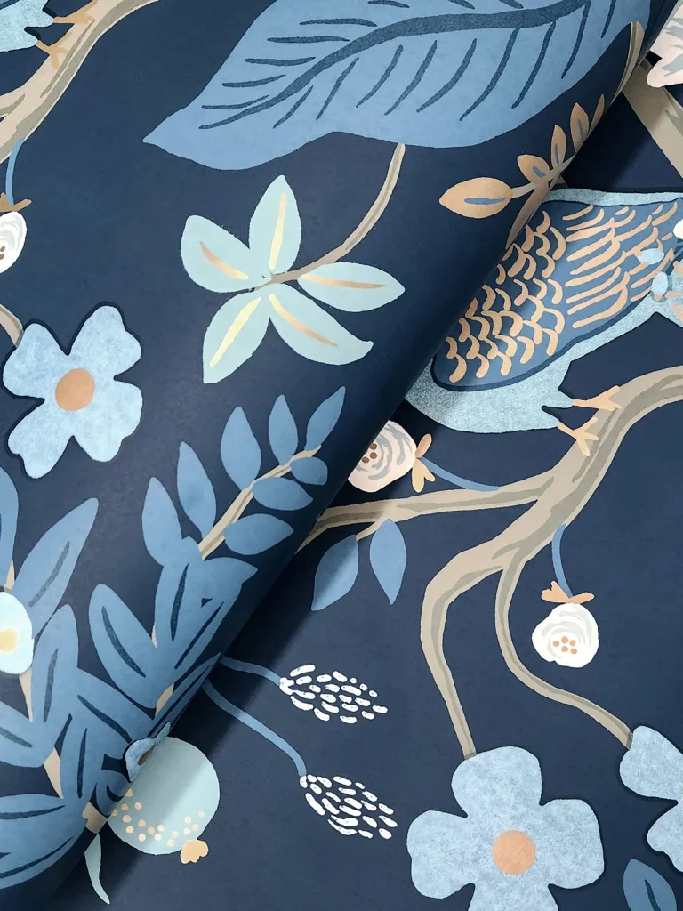 Rifle Paper Co. Peacock Wallpaper - Navy — Ảnh 6