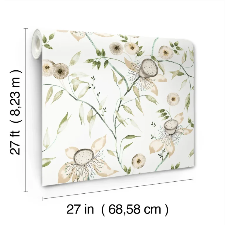 Dream Blossom Wallpaper - White/Green — Ảnh 4