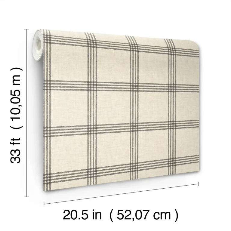 Chesapeake Twain Plaid Wallpaper - Black — Ảnh 7