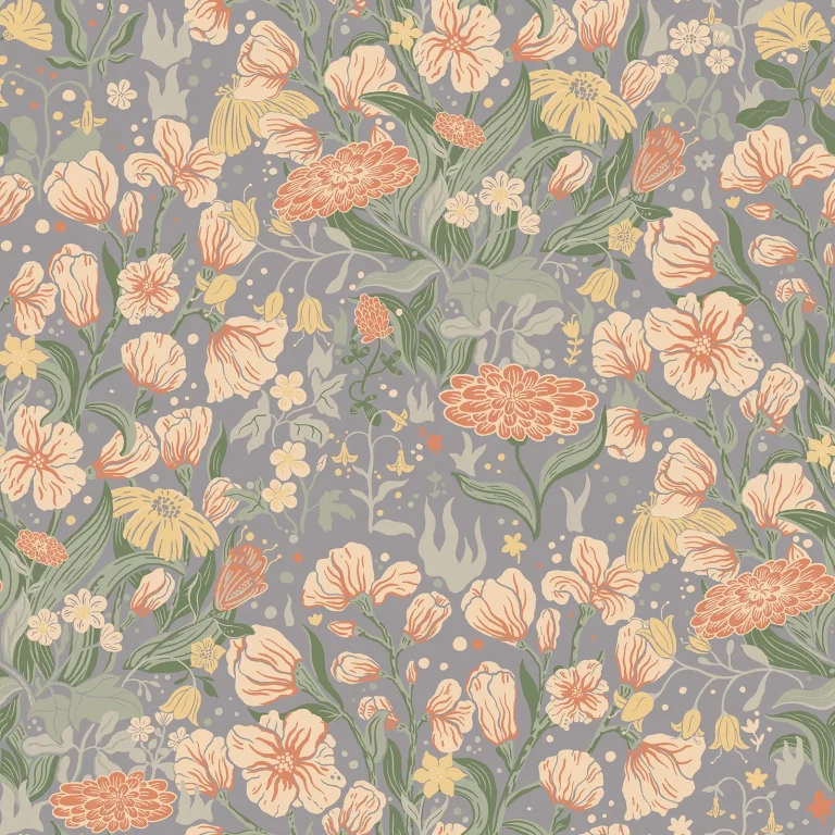 Hava Meadow Flowers Wallpaper - Coral — Ảnh 3