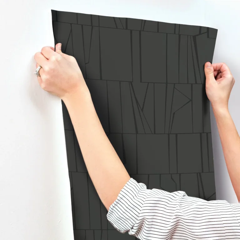 Huntington Geometric Stripe Wallpaper - Charcoal — Ảnh 2