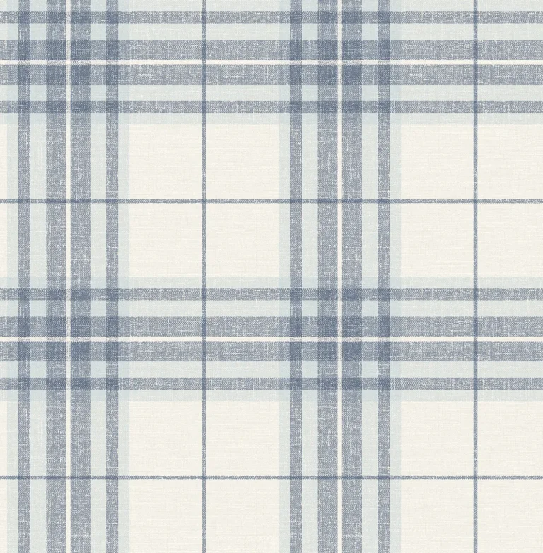Chesapeake Cabin Check Plaid Wallpaper - Blue — Ảnh 5