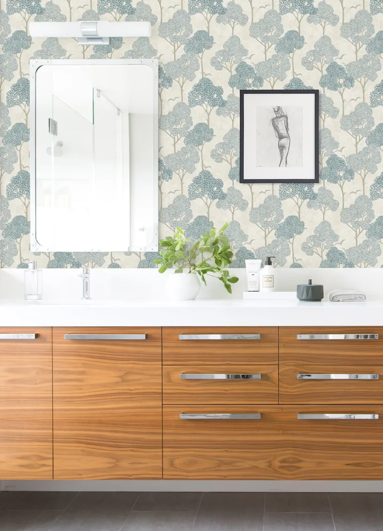 Lykke Textured Tree Wallpaper - Blue — Ảnh 3