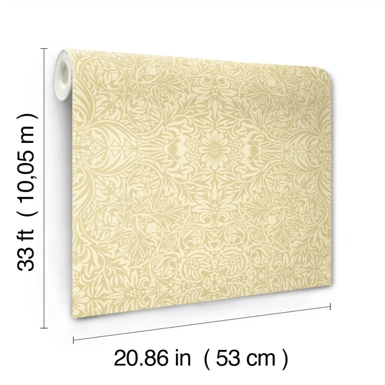 Ceiling Intricate Floral Wallpaper - Yellow — Ảnh 3