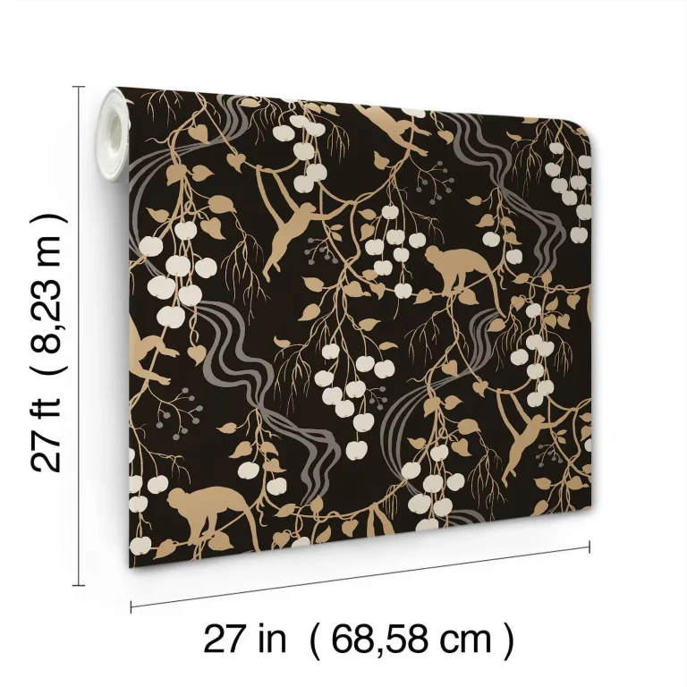 Linden Jungle Canopy Wallpaper - Black — Image 4
