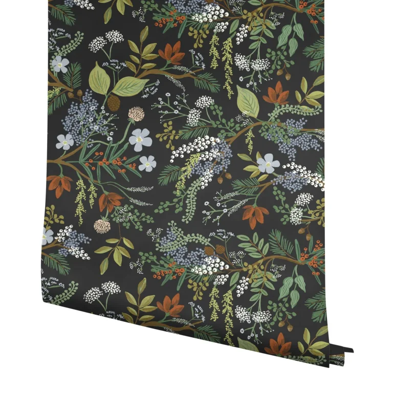 Rifle Paper Co. Juniper Forest Wallpaper - Black — Ảnh 5