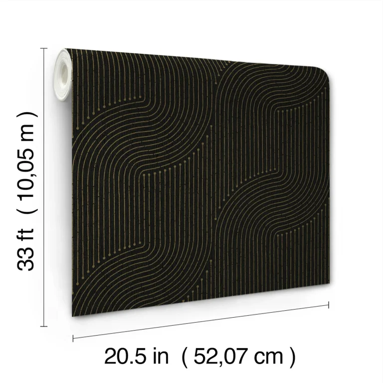 Braddock Rhythmic Flow Wallpaper - Black — Ảnh 6