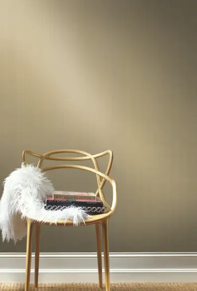 Woven Crosshatch Wallpaper - Cream/Gold