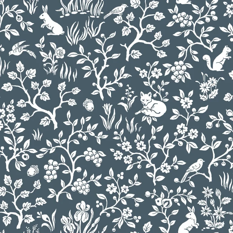 Magnolia Home Fox & Hare Peel and Stick Wallpaper - Navy — Ảnh 5