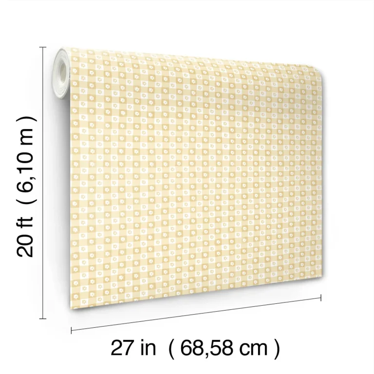 Rifle Paper Co. Daisy Gingham Floral Check Peel and Stick Wallpaper - Yellow — Ảnh 6