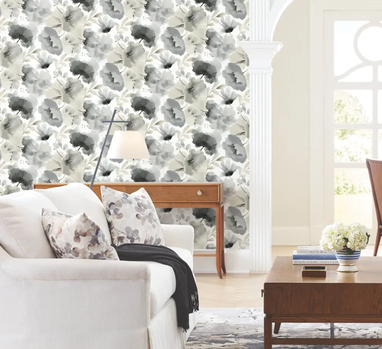 Watercolor Bouquet Wallpaper - Charcoal — Image 5