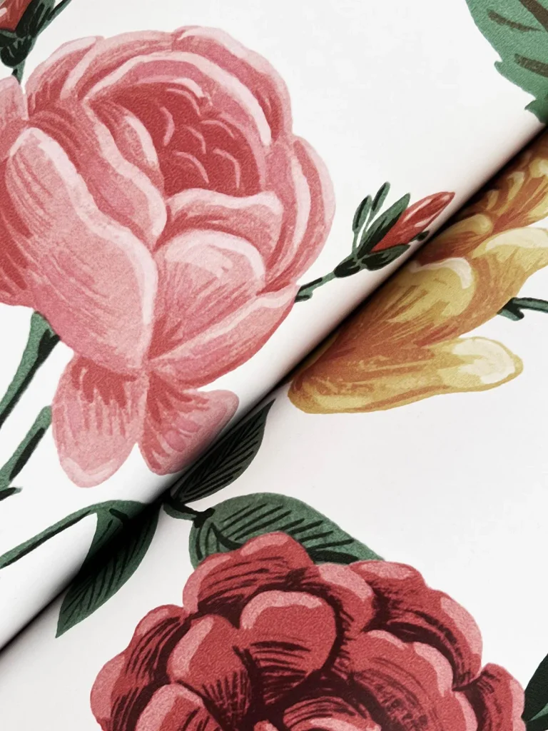 Rifle Paper Co. Roses Wallpaper - White & Blush — Ảnh 3