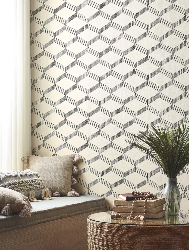 Palisades Paperweave Wallpaper - Beige/Black — Ảnh 4