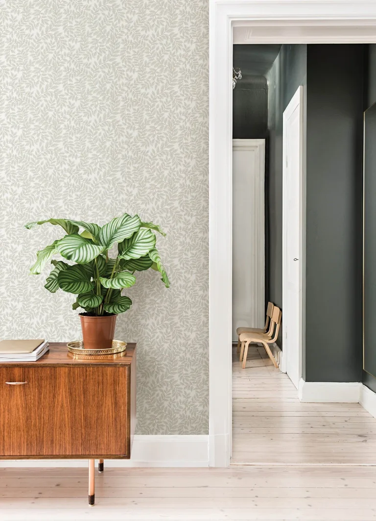 Lindlöv Leafy Vines Wallpaper - Light Grey — Ảnh 2