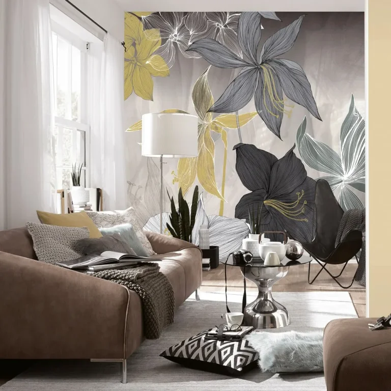 Elle Decoration 2 - 2239-20 Flora - Grey & Yellow — Ảnh 2