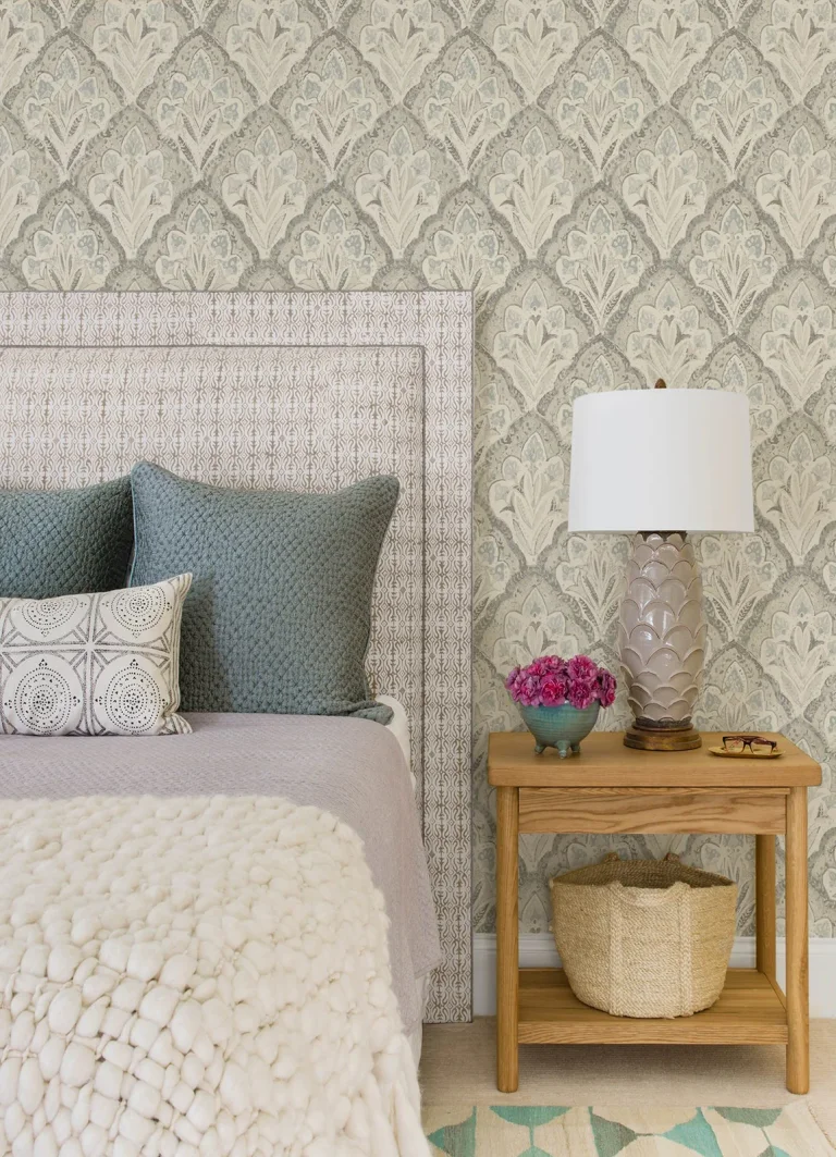 Chesapeake Mimir Quilted Damask Wallpaper - Grey — Ảnh 3