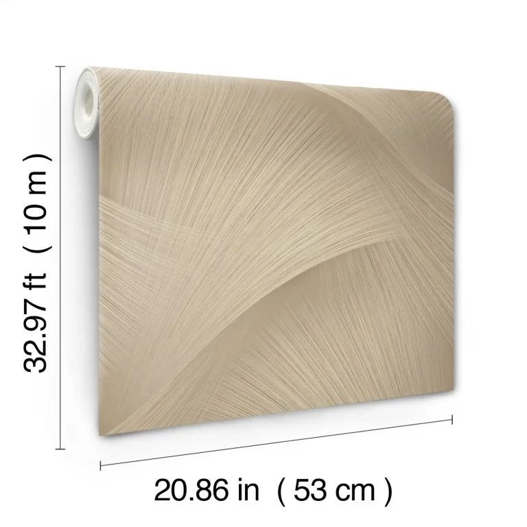 Etched Reeds Abstract Wallpaper - Light Brown — Ảnh 4