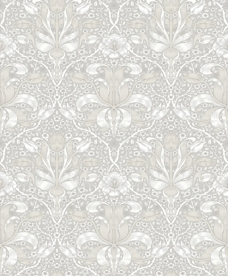 Spring Thicket Tulip Damask Wallpaper - Dove — Ảnh 2