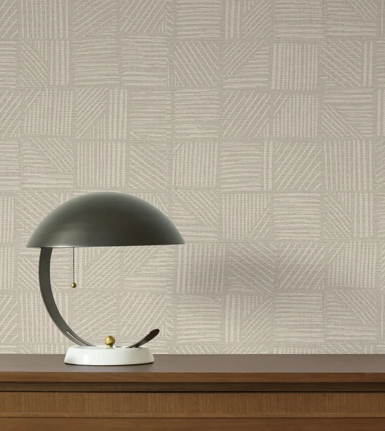 Chiseled Patchwork Faux Fabric Wallpaper - Neutral — Ảnh 5