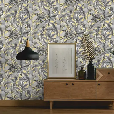 Elle Decoration 2 - 10202-15 Fauna - Grey & Yellow