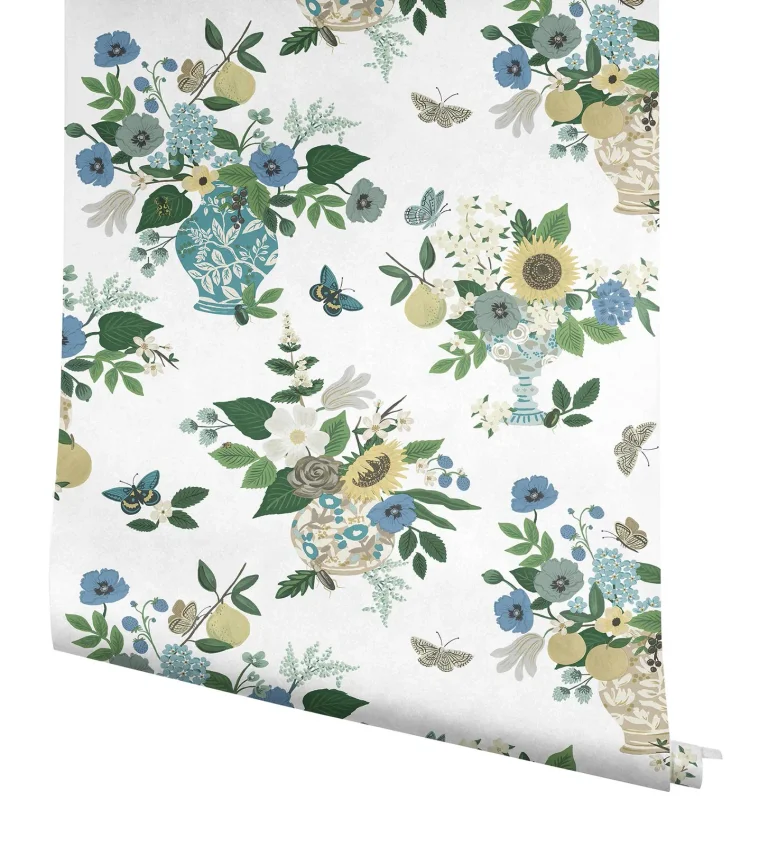 Rifle Paper Co. Flower Studies Wallpaper - Blue Multi — Ảnh 2