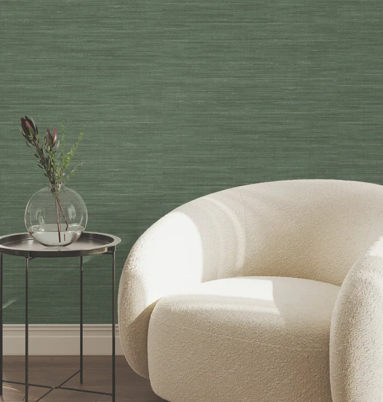 Sari Silk Faux Fabric Wallpaper - Green — Ảnh 4