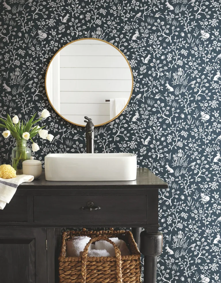 Magnolia Home Fox & Hare Peel and Stick Wallpaper - Navy — Ảnh 6