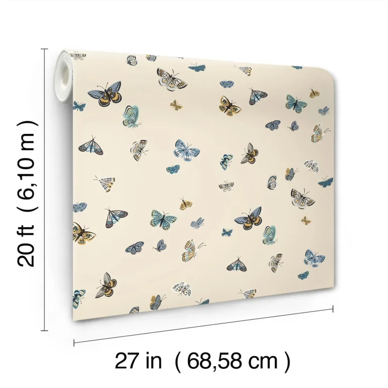 Rifle Paper Co. Butterfly House Peel and Stick Wallpaper - Linen — Ảnh 4