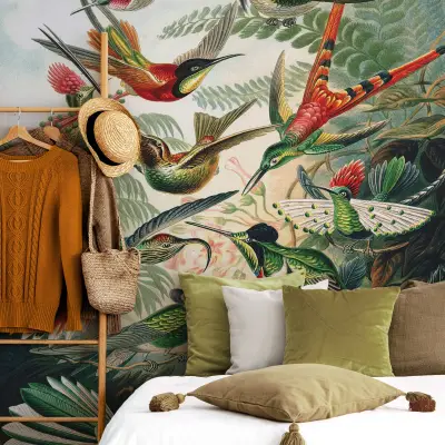 Colourful Hummingbirds - Wall Mural 5530 - 4 Panel - 192cm x 260cm