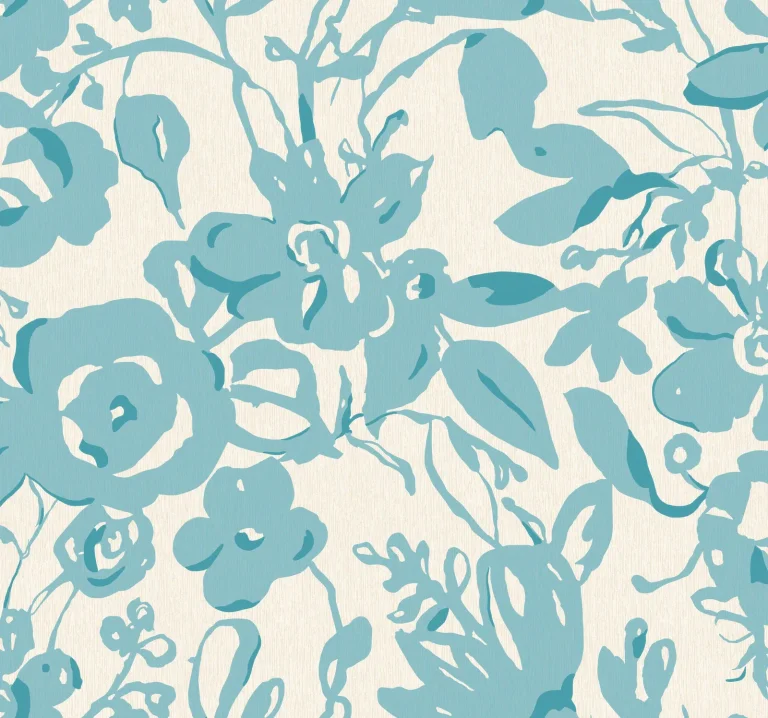 Brushstroke Floral Wallpaper - Aqua — Ảnh 5