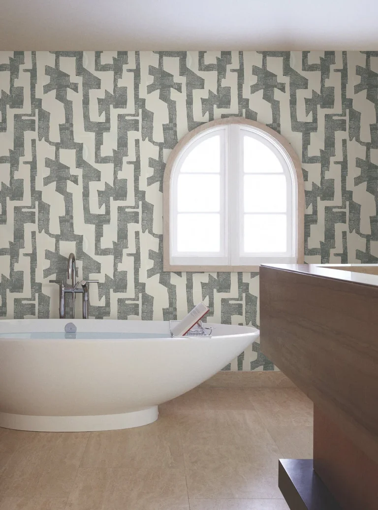 Modern Tribal Wallpaper - Linen/Charcoal — Ảnh 9