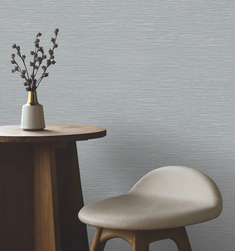 Oasis Faux Grasscloth Wallpaper - Blue — Ảnh 3
