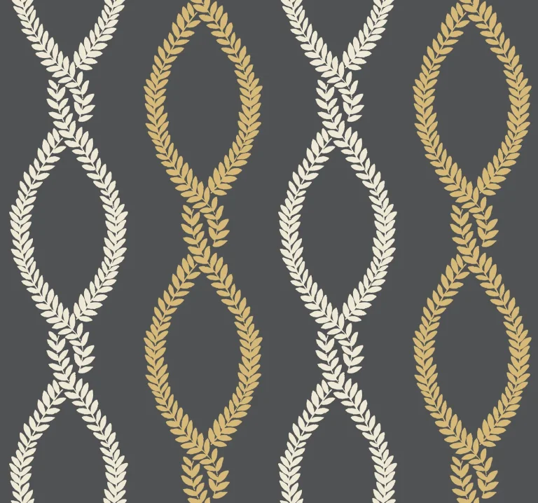 Laureate Vine Trellis Wallpaper - Black — Ảnh 4