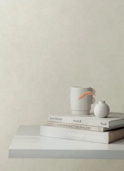 Nuovo Faux Linen Wallpaper - Off-White