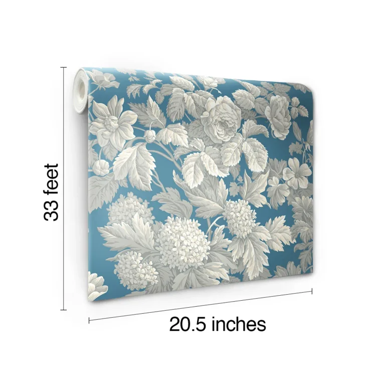 Antique Floral in Wedgewood Wallpaper - Blue — Ảnh 2