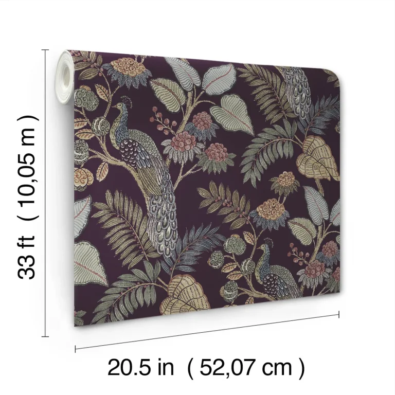 Chris Loves Julia Geneva Peacock Paradise Wallpaper - Plum — Ảnh 6