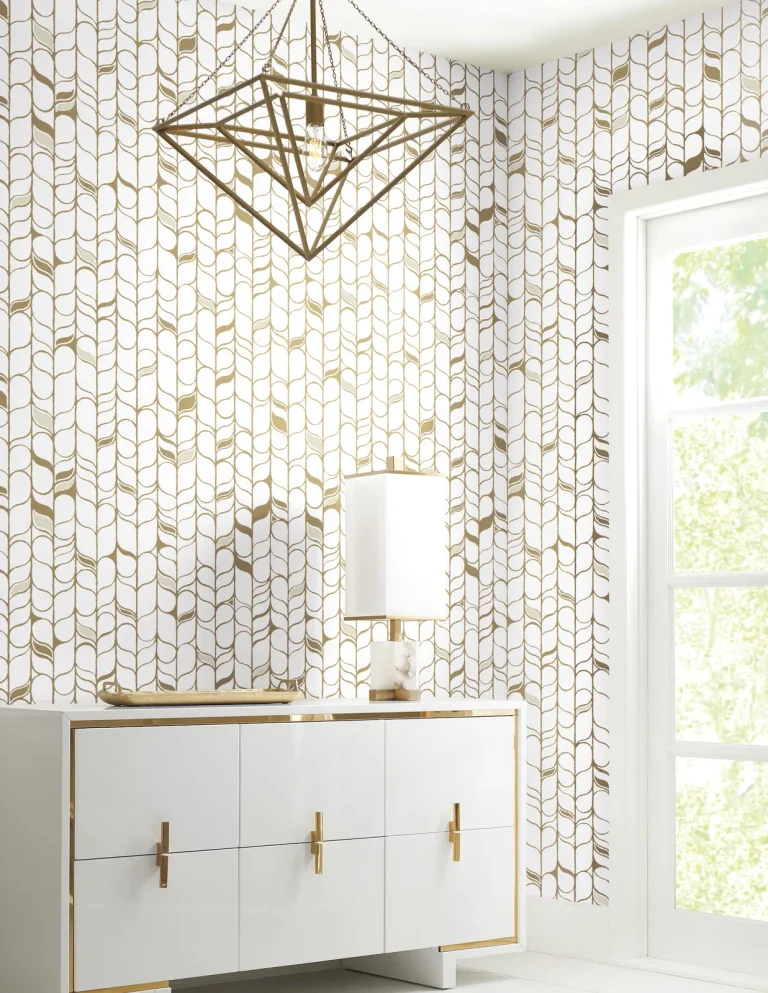 Candice Olson Perfect Petals Wallpaper - White/Antique Gold — Ảnh 2