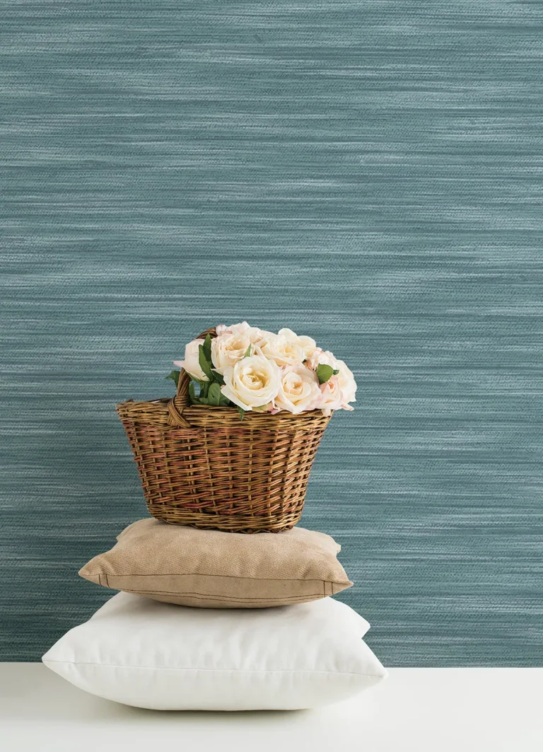Benson Faux Fabric Wallpaper - Dark Blue — Ảnh 4