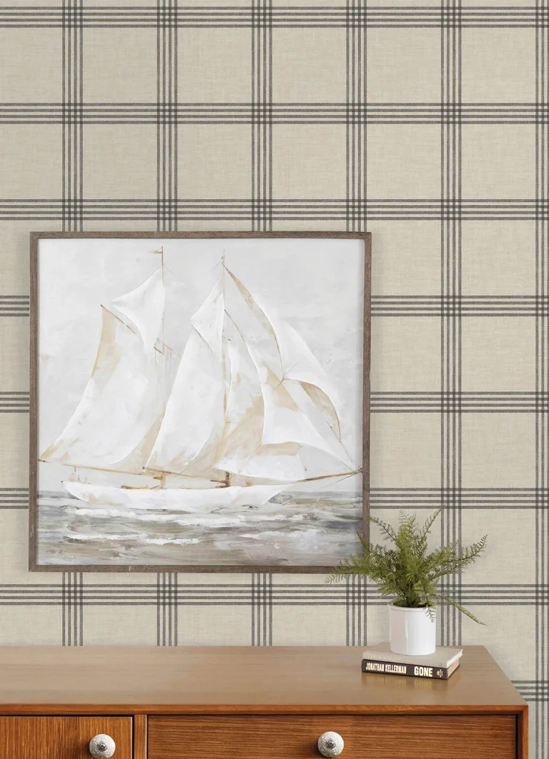 Chesapeake Twain Plaid Wallpaper - Black — Ảnh 6