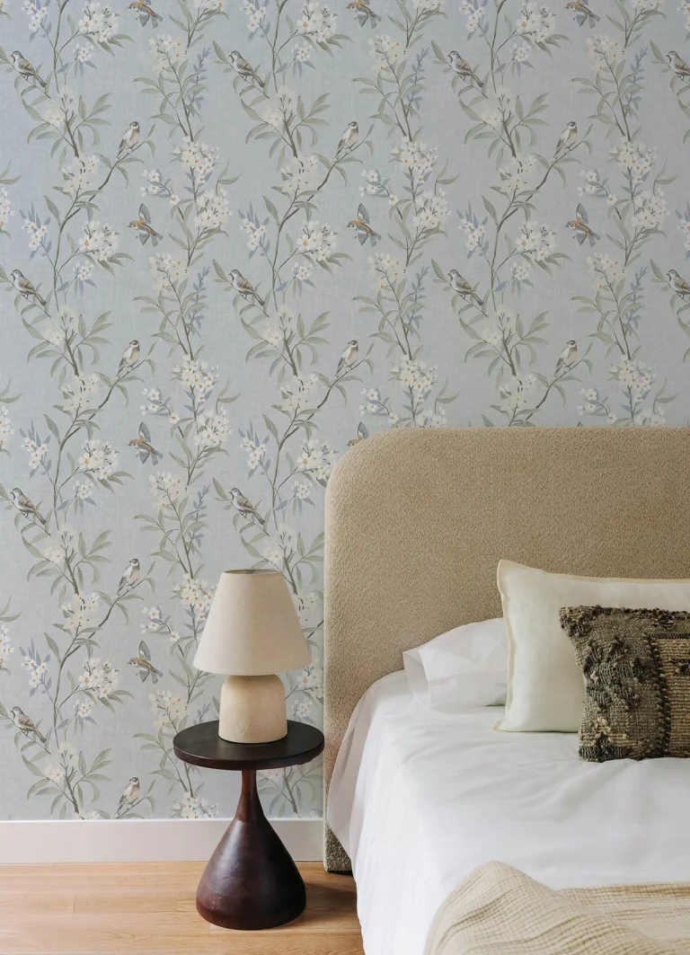 Chesapeake Tea Olive Finch Frolic Wallpaper - Light Blue — Ảnh 4