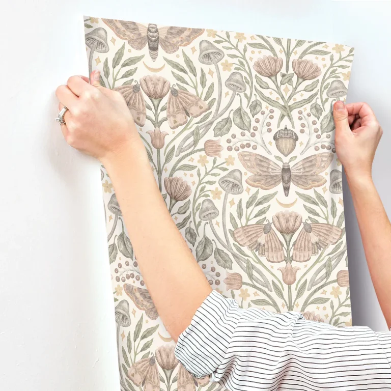Chesapeake Mystic Moth Forest Magic Wallpaper - Blush — Ảnh 2