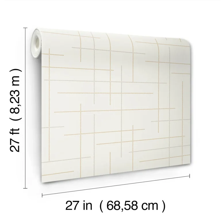 Wylie Dotted Gridlines Wallpaper - Metallic — Ảnh 2