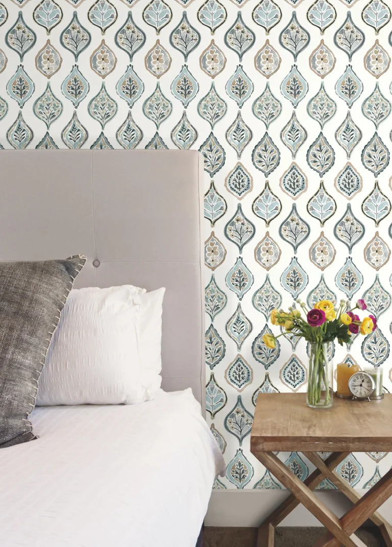 Marketplace Motif Wallpaper - White/Neutral/Blue — Ảnh 3